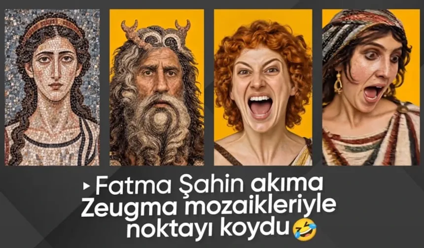 Fatma Şahin paylaştı: Zeugma'nın mozaikleri yapay zekayla dans etti