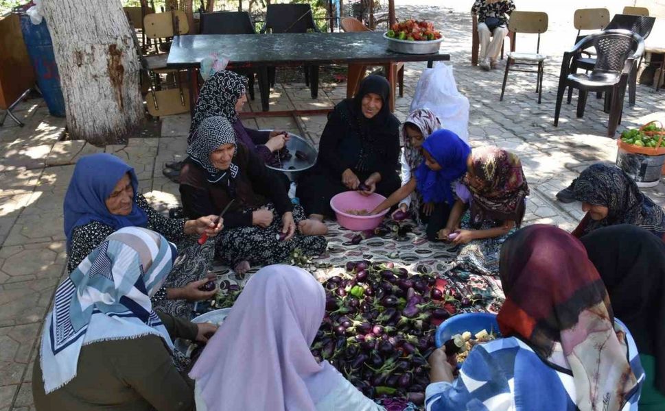 Gaziantep’te kadınların imece usulü kurutmalık telaşı