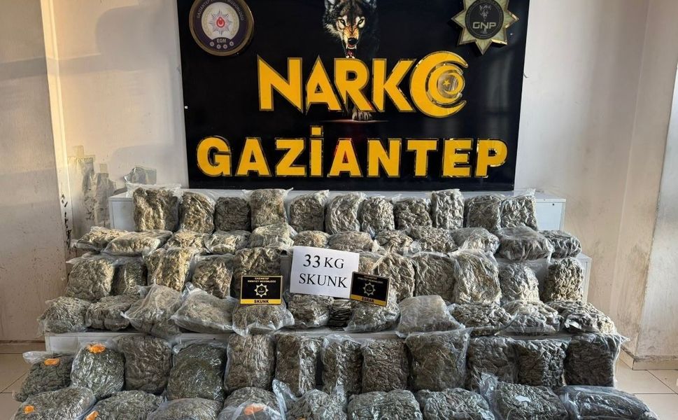Gaziantep'te 34 kilo uyuşturucu ele geçirildi: 1 tutuklama