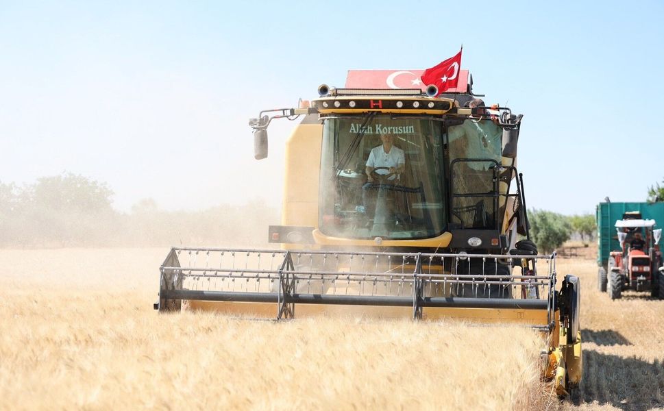 Şahinbey'de buğday hasadı çiftçileri mutlu etti