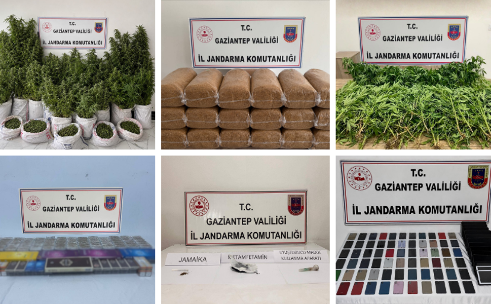 Gaziantep'te jandarmadan 243 uyuşturucu ve kaçakçılık olayına müdahale