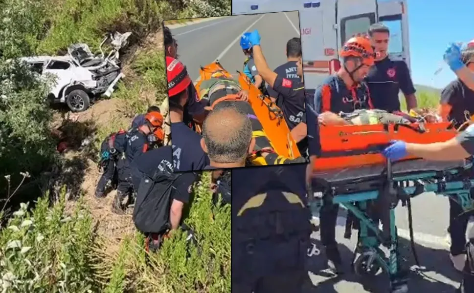 Katliam gibi kaza! Otomobil uçuruma yuvarlandı: 5 ölü, 2 yaralı