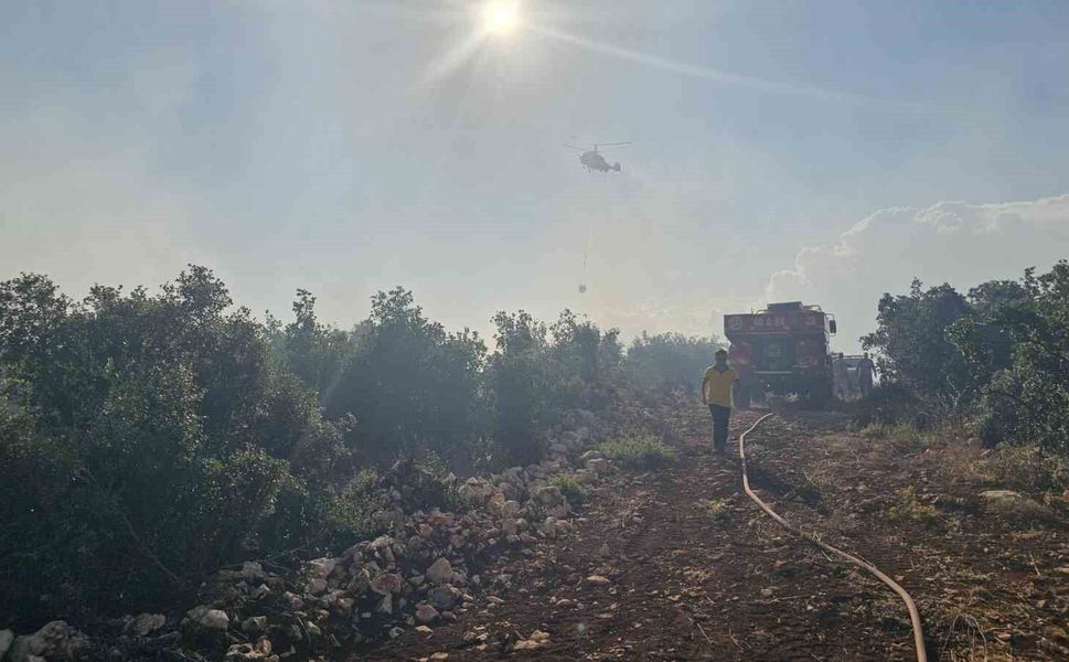 Gaziantep'te çıkan orman yangını havadan ve karadan müdahaleyle söndürüldü