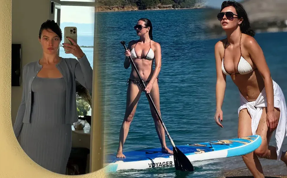 Melis Sezen Ildır'a gitti! Beyaz bikinisiyle fiziğini sergiledi