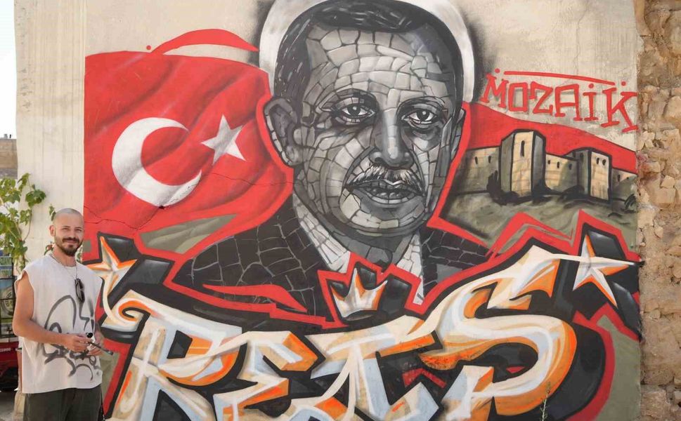 Gaziantepli grafiti sanatçısından Cumhurbaşkanı Erdoğan'a 25'inci yıl hediyesi