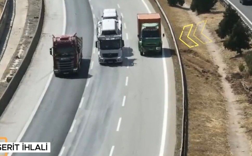 Gaziantep'te otoyolda dron destekli denetim: Bin 123 araca ceza