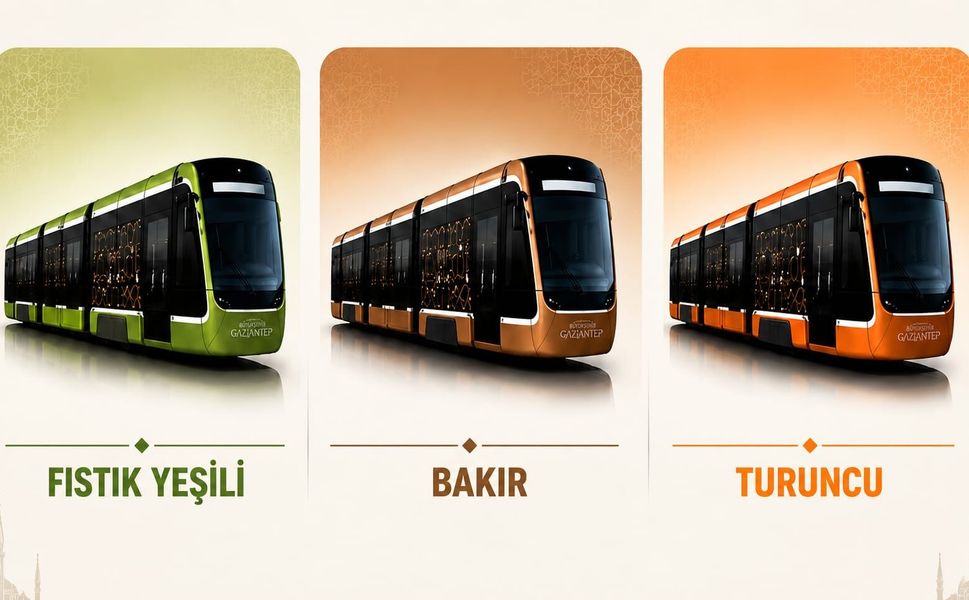 Gaziantep Büyükşehir'in şehre kazandıracağı yeni tramvayların rengi oylarla belirlenecek