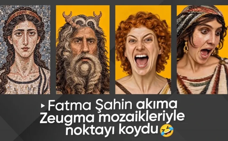 Fatma Şahin paylaştı: Zeugma'nın mozaikleri yapay zekayla dans etti