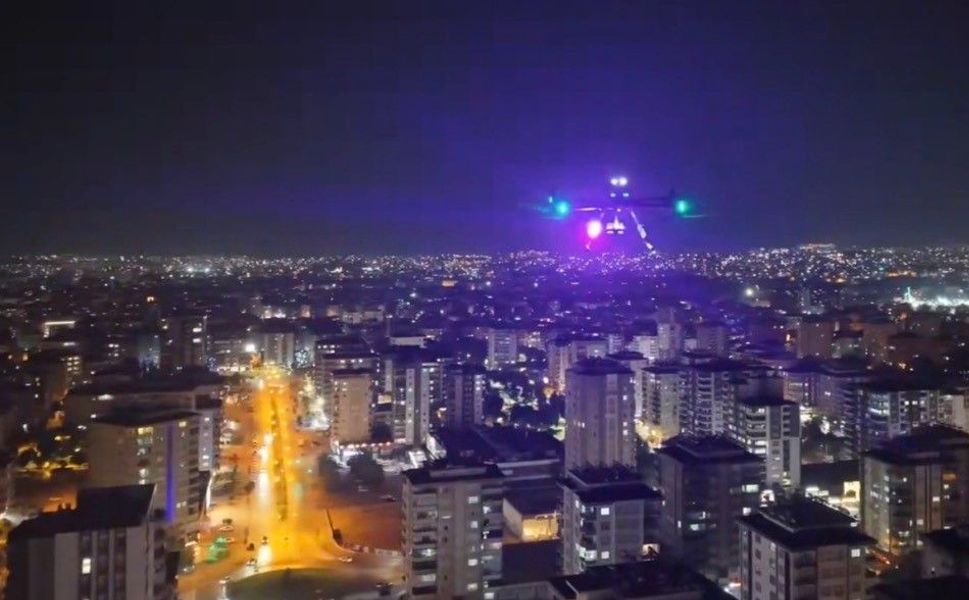 Gaziantep'te 36 dron ile havadan huzur-güven denetimi