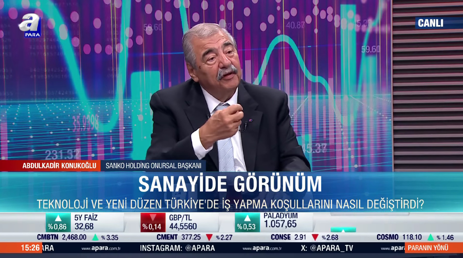 Sanko Holdi̇ng Onursal Başkani Abdulkadi̇r Konukoğlu A Para Canli Yayinina Konuk Oldu (3)