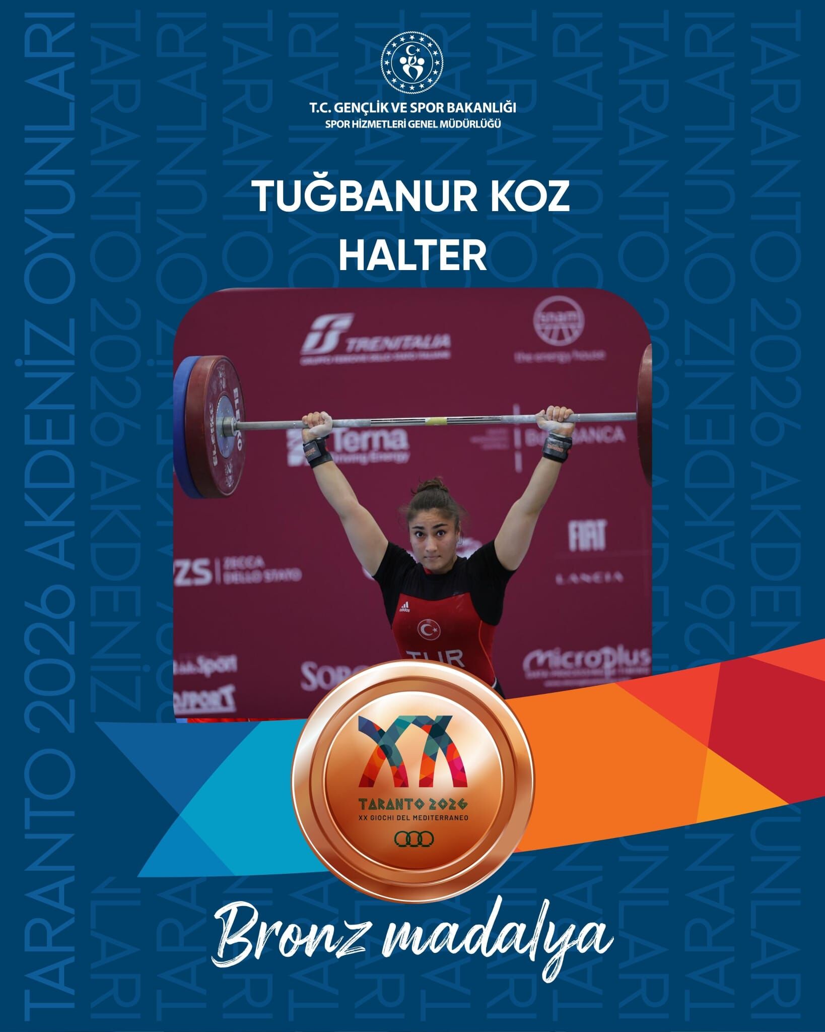 Gaün’lü Mi̇lli̇ Sporcu Tuğbanur Koz’dan Akdeni̇z Oyunlari’nda 2 Bronz Madalya
